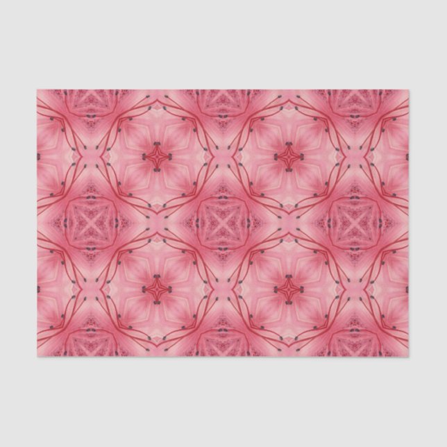 Abstrakte Blume Petals in Weich-Korallen rosa Seidenpapier (Vorderseite)