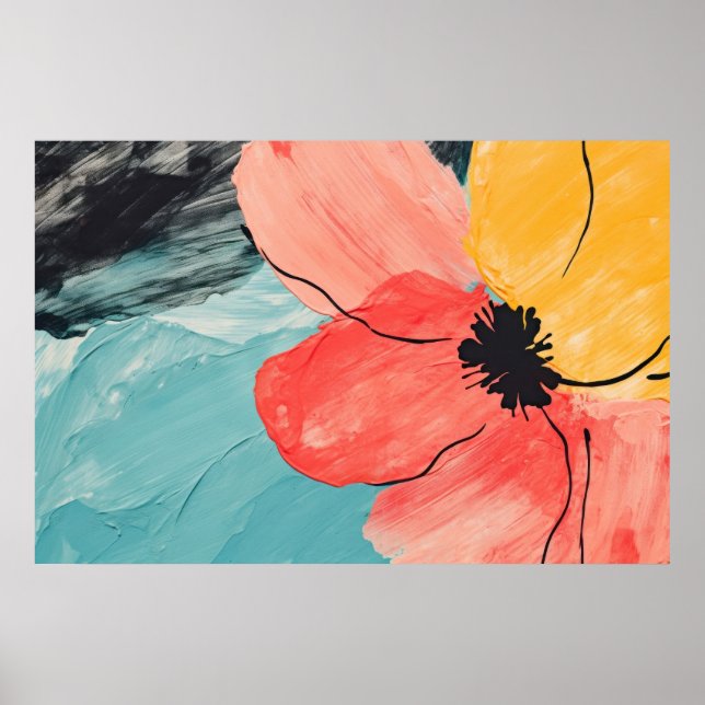 Abstrakte Blume Poster (Vorne)