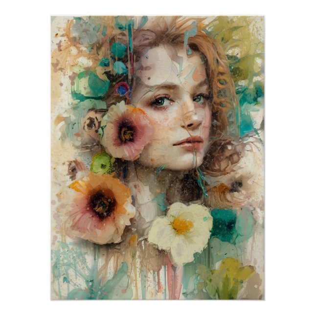 Abstrakte Blume Poster (Vorderseite)