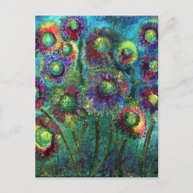 Abstrakte Blume Postkarte (Vorderseite)