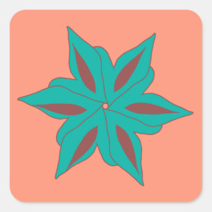 abstrakte Blume Quadratischer Aufkleber