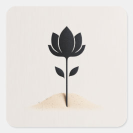 Abstrakte Blume Quadratischer Aufkleber