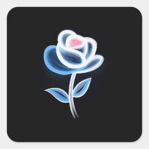 Abstrakte Blume Quadratischer Aufkleber