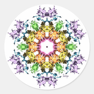Abstrakte Blume Runder Aufkleber