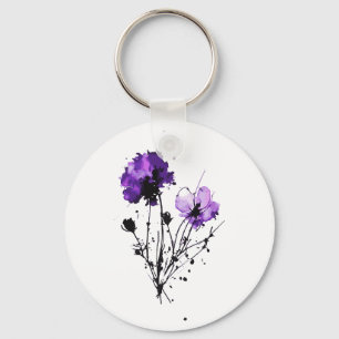 Abstrakte Blume Schlüsselanhänger
