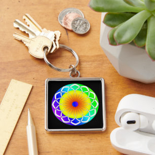 Abstrakte Blume Schlüsselanhänger