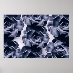 ABSTRAKTE BLUME, SCHWARZ UND WEISS POSTER