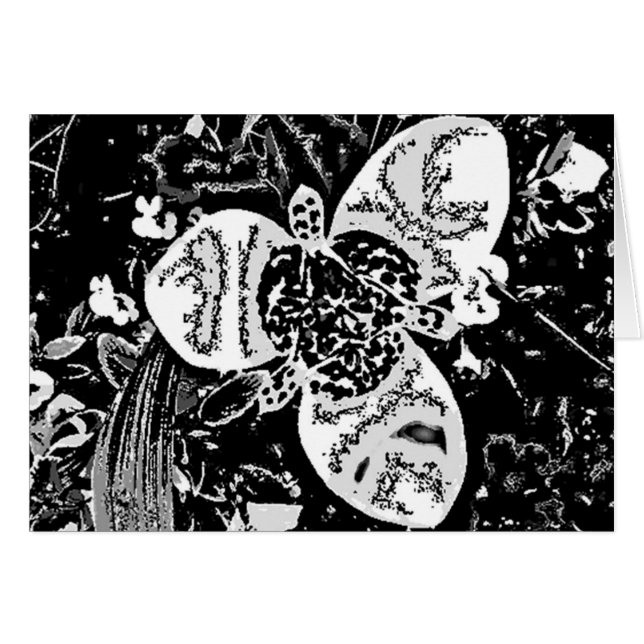 abstrakte Blume Schwarz-Weiß-Dekoration (Vorderseite (Horizontal))