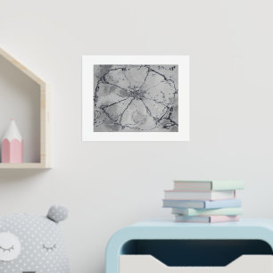 Abstrakte Blume Schwarz/Weiß Foliendrucke