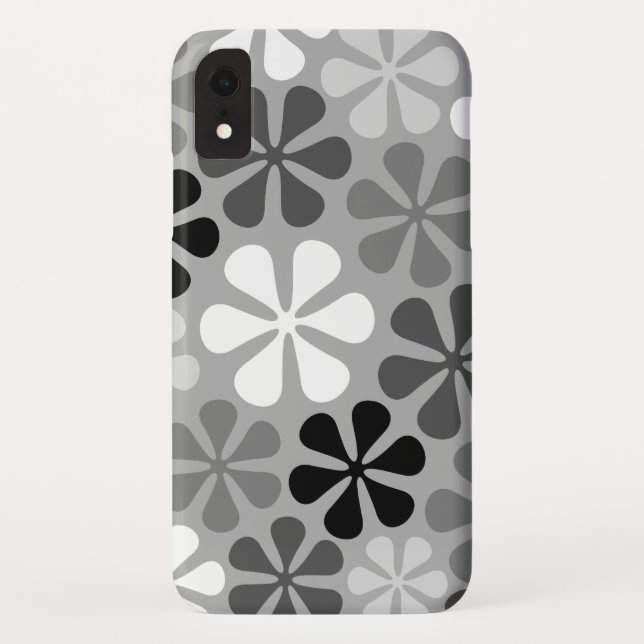 Abstrakte Blume Schwarz-weiß Grau Case-Mate iPhone Hülle (Rückseite)