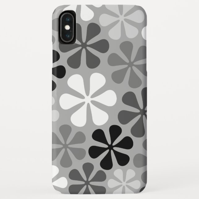 Abstrakte Blume Schwarz-weiß Grau Case-Mate iPhone Hülle (Rückseite)