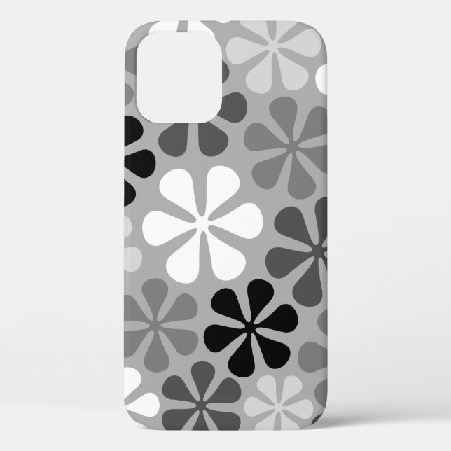 Abstrakte Blume Schwarz-weiß Grau Case-Mate iPhone Hülle (Rückseite)