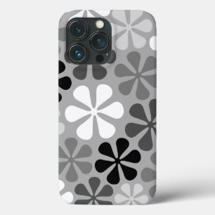 Abstrakte Blume Schwarz-weiß Grau Case-Mate iPhone Hülle