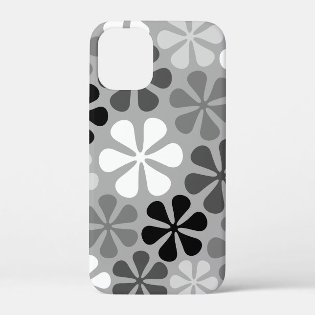 Abstrakte Blume Schwarz-weiß Grau Case-Mate iPhone Hülle (Rückseite)