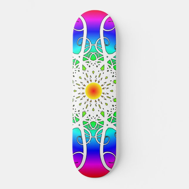 Abstrakte Blume Skateboard (Vorderseite)