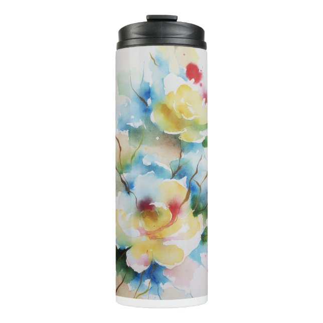 Abstrakte Blume Thermosbecher (Vorderseite)
