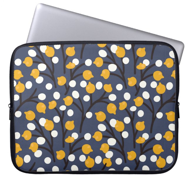 Abstrakte Blume und Blätter Laptopschutzhülle (Vorderseite)