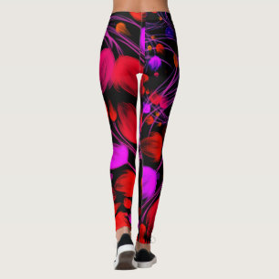 Abstrakte Blume und Blattwasserfarbe Leggings