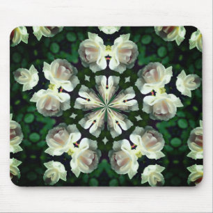 Abstrakte Blume White Rose Kunst Mousepad