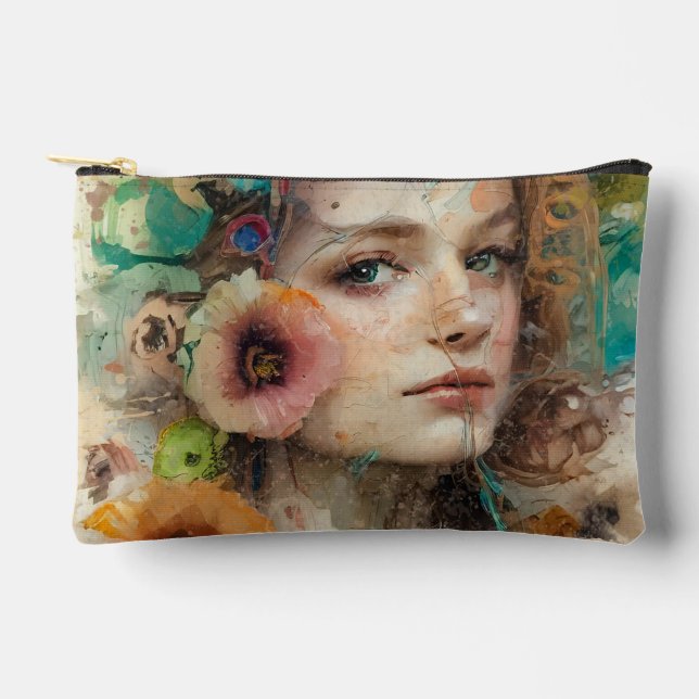 Abstrakte Blume Zubehörtasche (Vorderseite)