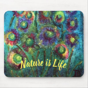Abstrakte Blumen Benutzerdefinierter Text Mousepad
