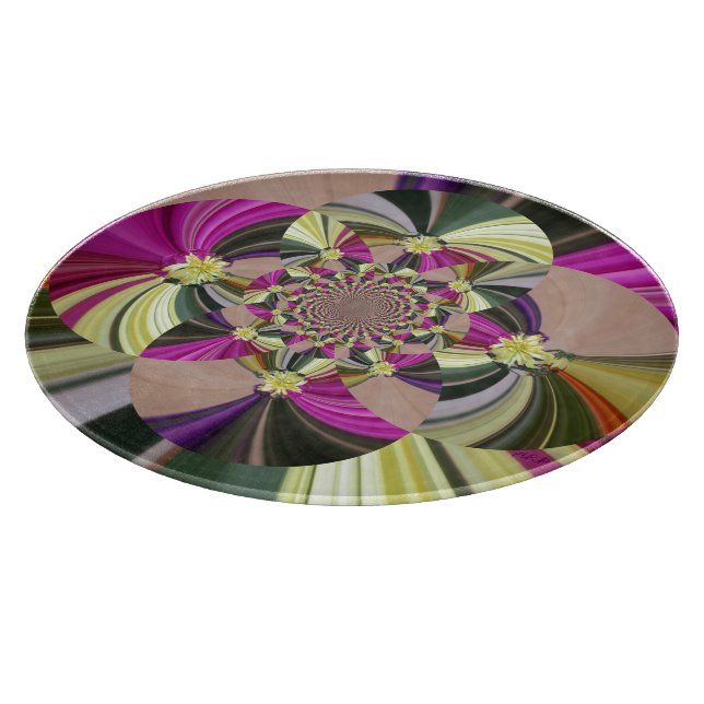 Abstrakte Blumen Blumenmuster Schneidebrett (Ecke)