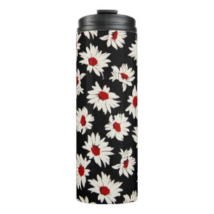Abstrakte Blumen, ein künstlerisches Aquarellmuste Thermosbecher