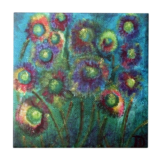 Abstrakte Blumen Fliese (Vorderseite)
