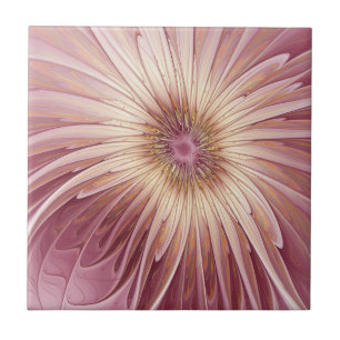 Abstrakte Blumen-Fraktal-Kunst und Schattierungen Fliese
