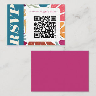 Abstrakte Blumen-Hochzeit-RSVP Begleitkarte