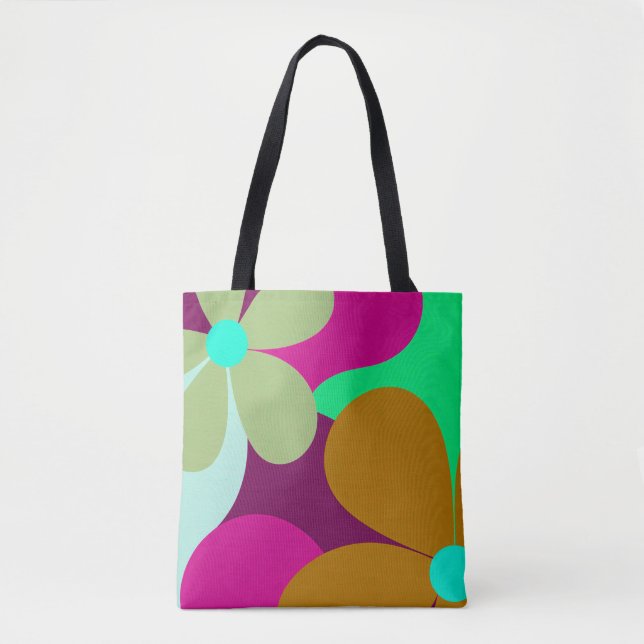 Abstrakte Blumen-Kunst-Tragetasche (Vorderseite)