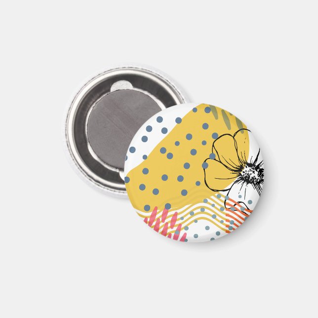 abstrakte Blumen Magnet (Vorderseite/Rückseite)
