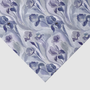 Abstrakte Blumen Muster Indigo Lila Iris Seidenpapier