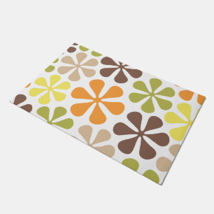 Abstrakte Blumen-Retro Farben Fußmatte