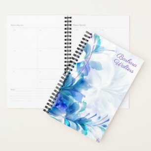 Abstrakte Blumen und violette Blumen Planer
