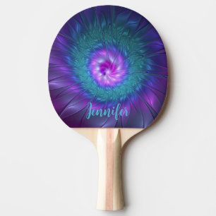 Abstrakte Blumenbeauty Farbige Blume Name Tischtennis Schläger