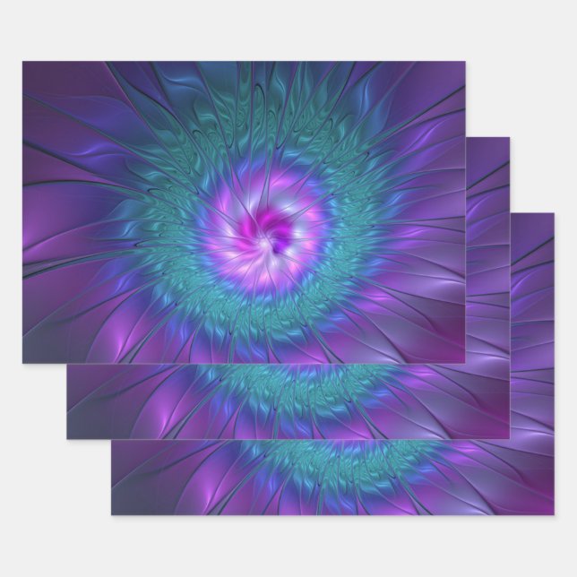 Abstrakte Blumenbeauty Fraktal Kunst, Dichtung und Geschenkpapier Set (Set)