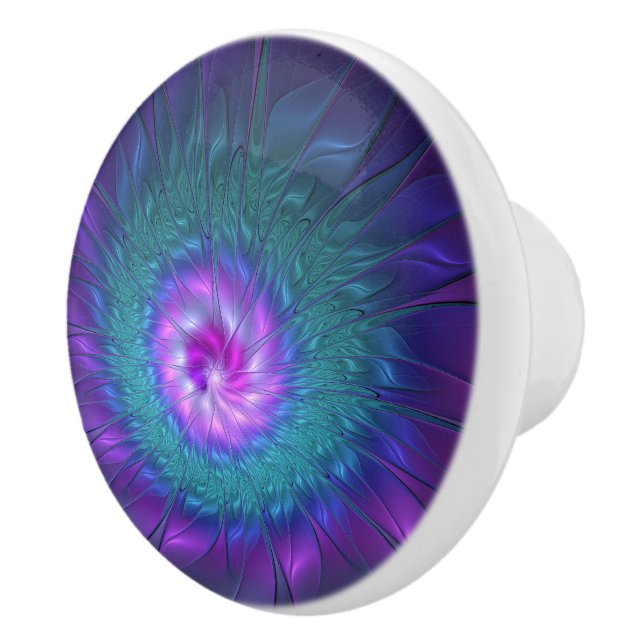 Abstrakte Blumenbeauty Fraktal Kunst, Dichtung und Keramikknauf (Rechts)