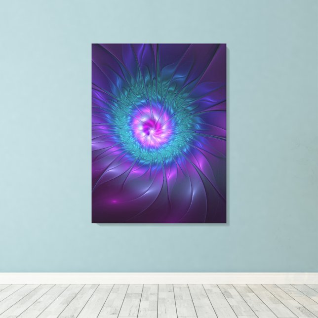 Abstrakte Blumenbeauty Fraktal Kunst, Dichtung und Leinwanddruck (Insitu (Holzboden))