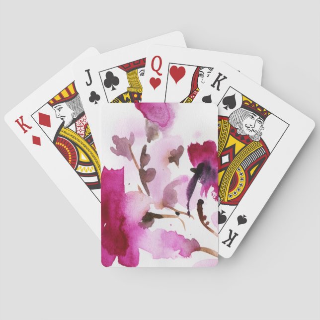 Abstrakte Blumenbilder 4 Spielkarten (Rückseite)