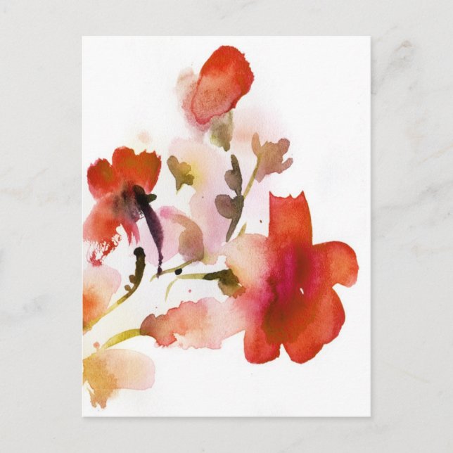 Abstrakte Blumenbilder in Aquarellen Postkarte (Vorderseite)