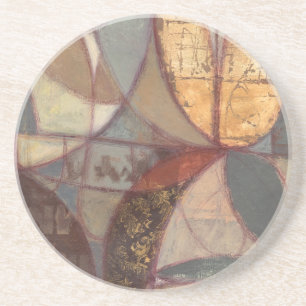 Abstrakte Blumenblatt-Malerei vom Normannen Wyatt Sandstein Untersetzer