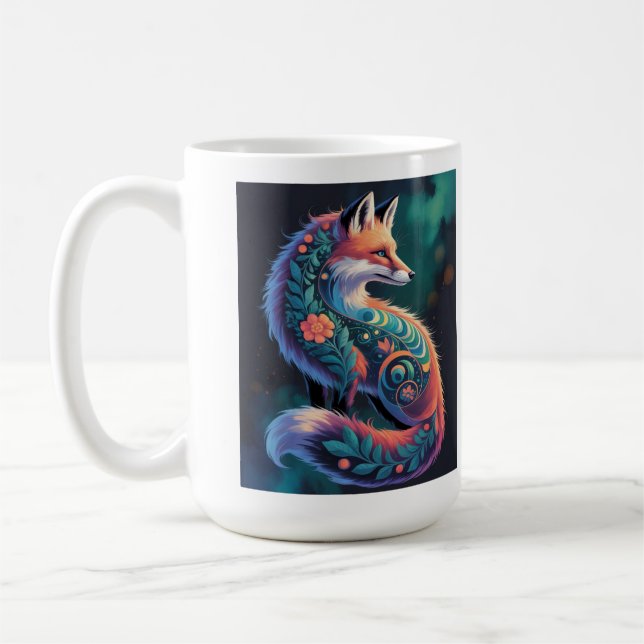 Abstrakte Blumenfosse Art Kaffeetasse (Links)