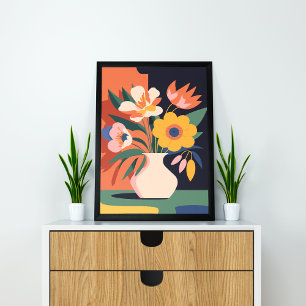 Abstrakte Blumenfreuden blühen in Bewegung Poster