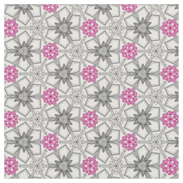 Abstrakte Blumengeometrie Stoff (Nahaufnahme)