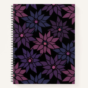 Abstrakte blumengeschmückte Blume romantisches Mu Notizbuch