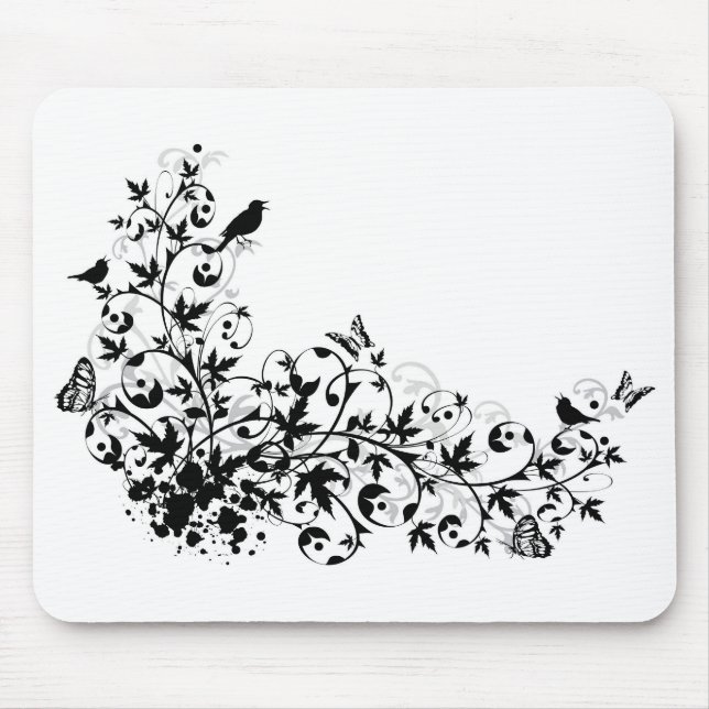 abstrakte Blumengrenze Mousepad (Vorne)