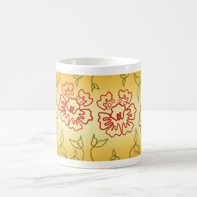 Abstrakte Blumenkaffee-Tasse Tasse (Mittel)
