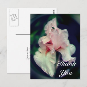 Abstrakte Blumenkarte 'Pink Iris' zum Dankeschön Postkarte
