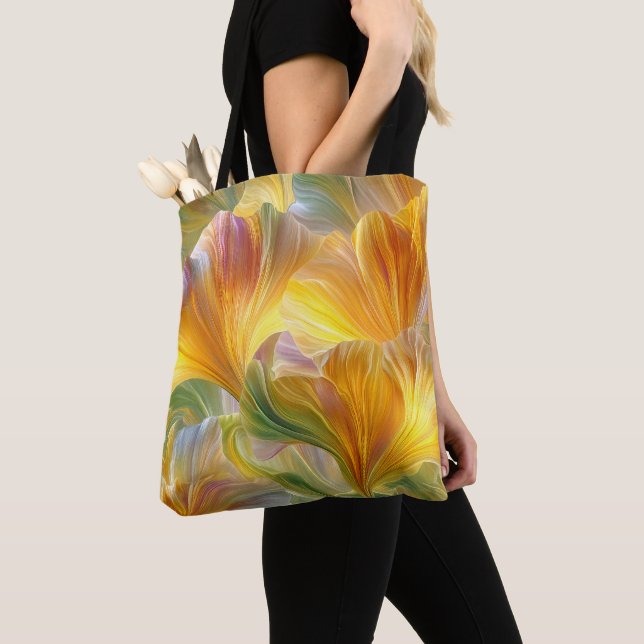 Abstrakte Blumenkunst mit gelben Blütenblättern (Von Nahem)